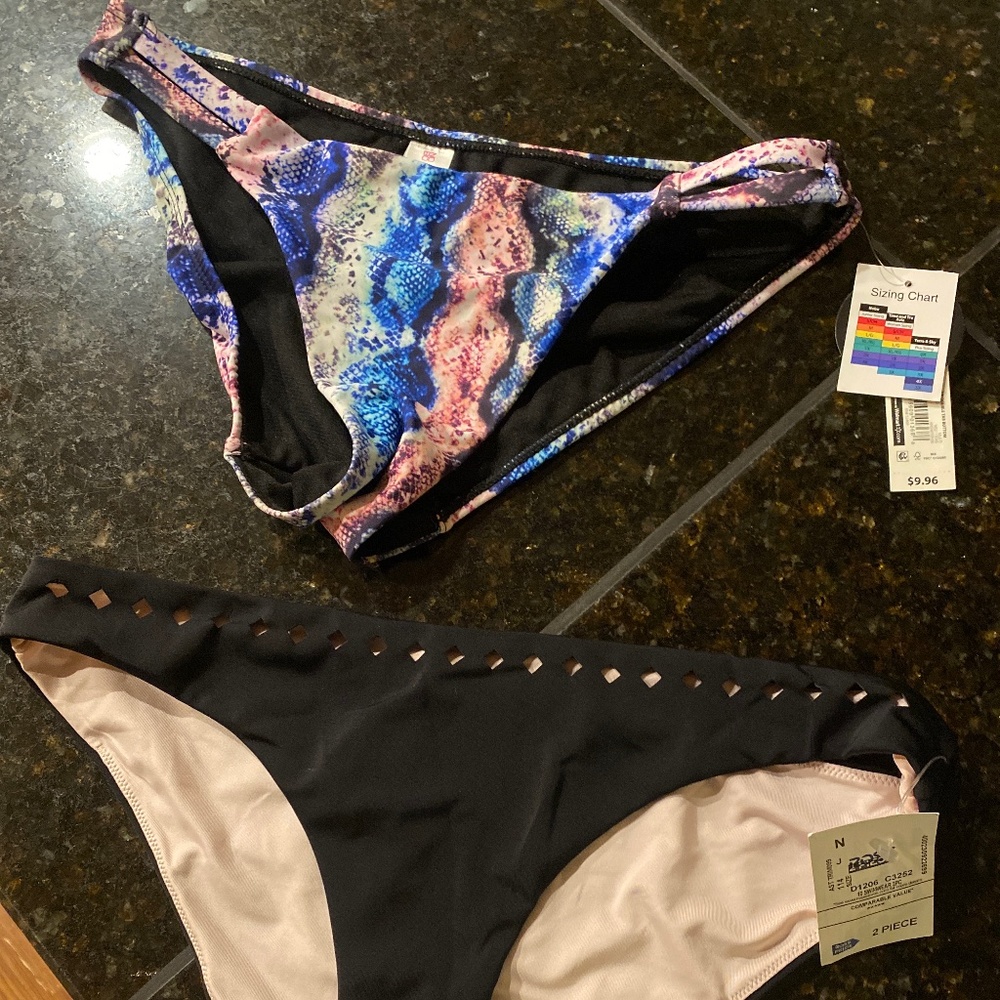 2 bathing suit bottoms